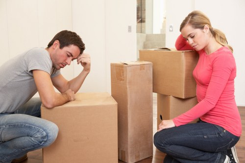 Careful furniture packing for a move in Frognal