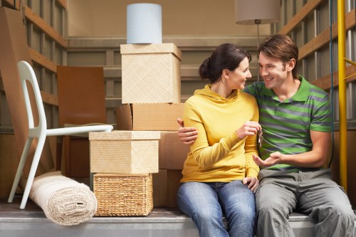 Professional man and van helping with a home move